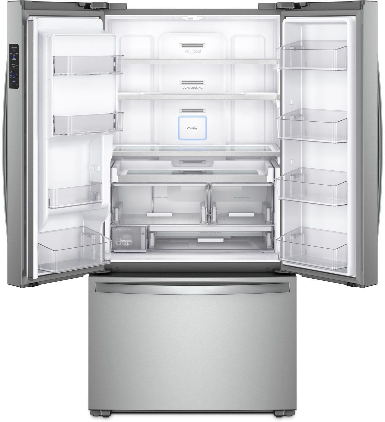 Whirlpool Stainless Steel Counter-Depth French Door Refrigerator (24 Cu. Ft.) - WRF954CIHZ