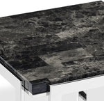 Watt Table - Faux Marble and Chrome