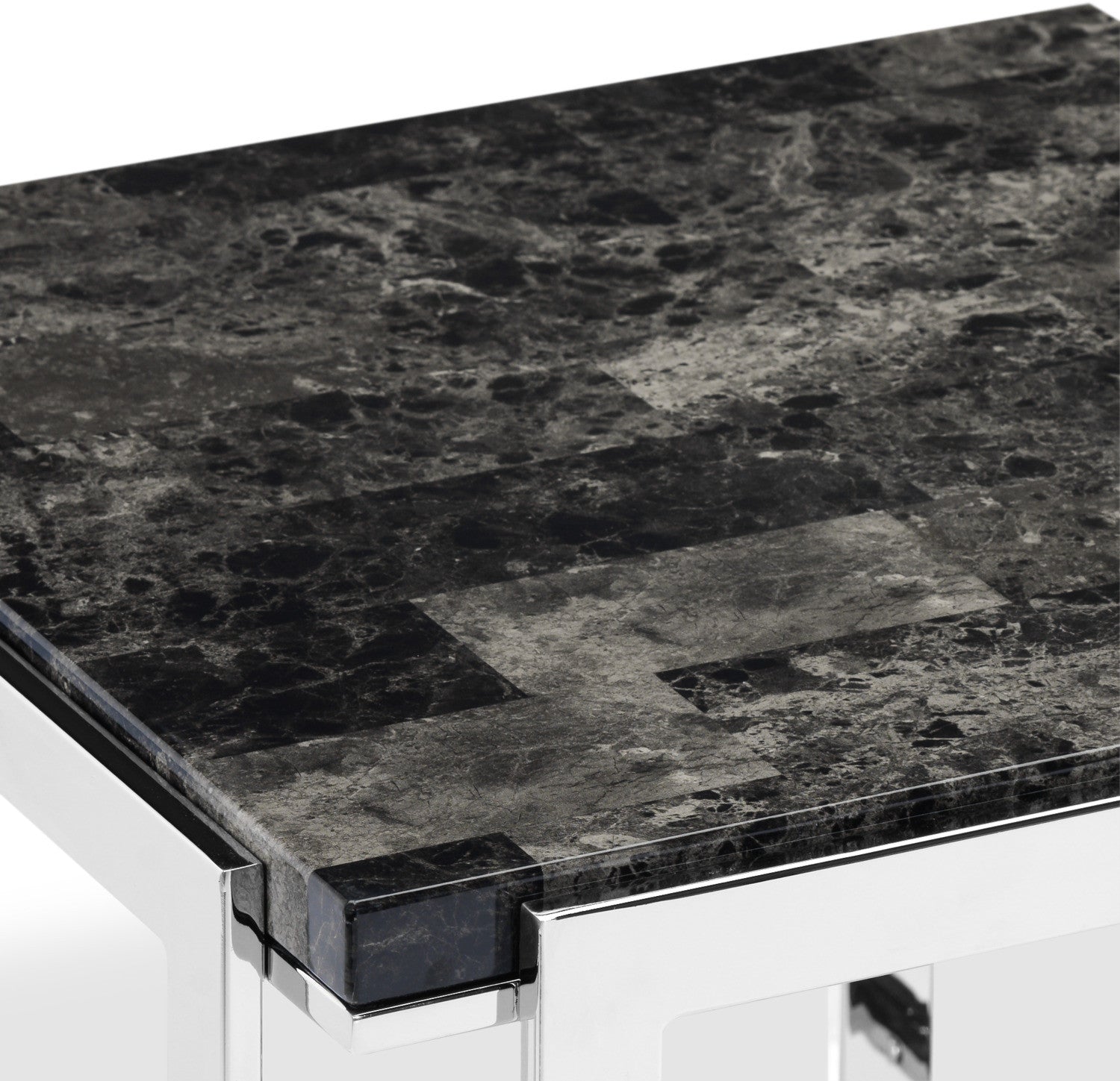 Watt Table - Faux Marble and Chrome