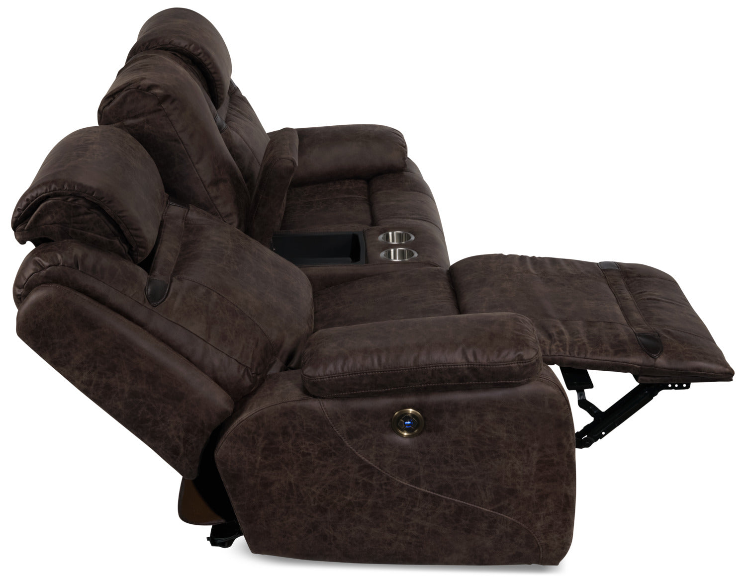 Rebel Power Reclining Loveseat with Console - Brown
