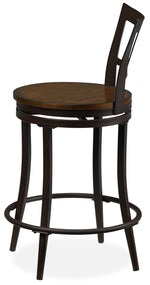 Carlo Pub-Height Swivel Stool - Rust and Pine