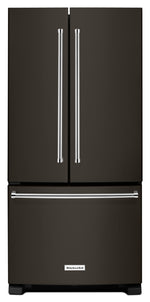 KitchenAid 36" 21.9 Cu. Ft. Black Stainless Steel Counter-Depth French Door Refrigerator - KRFC302EBS